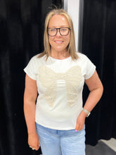 Load image into Gallery viewer, Embroidered Bow Detail Tshirt - chichappensboutique