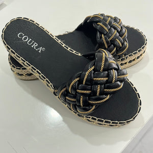 Chain Woven ( Black ) Sandals - chichappensboutique