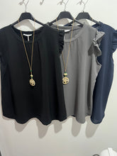 Load image into Gallery viewer, Extra Chic Frill Cap Sleeve Top (various colours) - chichappensboutique