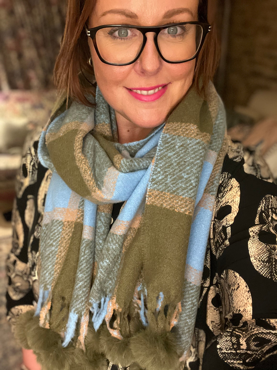 The Olive Pom Pom Scarf - chichappensboutique