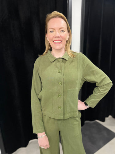 Khaki Lightweight Shacket - chichappensboutique