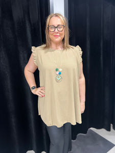 Extra Chic Longline Frill Sleeve Top (various colours) - chichappensboutique