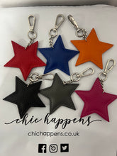 Load image into Gallery viewer, Leather Star Keyring Pendant (various colours) - chichappensboutique