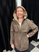 Load image into Gallery viewer, Reversible Mid Length Parker (Chocolate/Taupe)