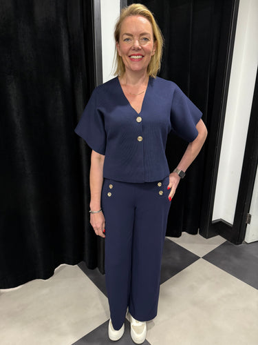 The Bijou Button Front Trouser (various colours) - chichappensboutique