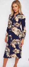 Load image into Gallery viewer, Navy Palm Print Midi - chichappensboutique