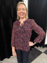 Load image into Gallery viewer, Autumn Blossom Blouse (Navy &amp; Rust) - chichappensboutique