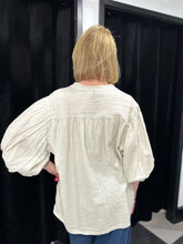 Load image into Gallery viewer, Paisley And Pearls Peasant Blouse - chichappensboutique