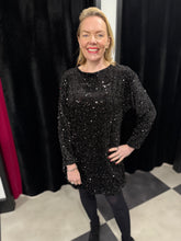 Load image into Gallery viewer, Velvet Sparkle Bow Back Dress (various colours)