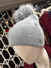 Load image into Gallery viewer, Cross Stitch Detail Bobble Hat (various colours)