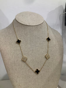Diamanté Clover Cleef Necklace (various colours) - chichappensboutique