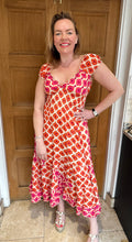 Load image into Gallery viewer, New Capri Maxi Dress (hot pink and orange) - chichappensboutique