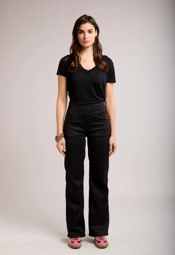 Tocada Wide Leg Stretch Jeans (Black) - chichappensboutique