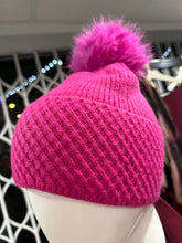 Load image into Gallery viewer, Cross Stitch Detail Bobble Hat (various colours)