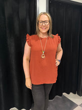 Load image into Gallery viewer, Extra Chic Frill Cap Sleeve Top (various colours) - chichappensboutique