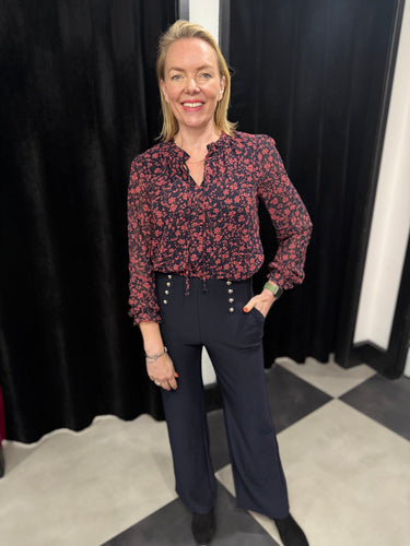 Military Style Trousers (Navy) - chichappensboutique