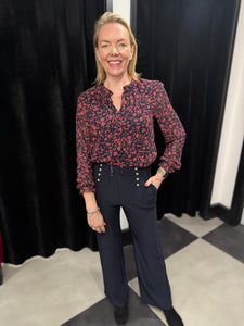 Military Style Trousers (Navy) - chichappensboutique