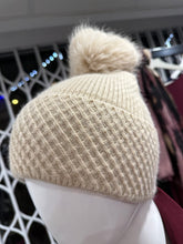 Load image into Gallery viewer, Cross Stitch Detail Bobble Hat (various colours)