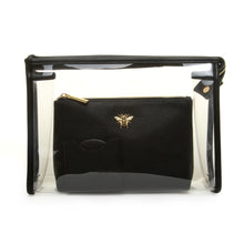 Load image into Gallery viewer, Black Three Piece cosmetic bag - chichappensboutique