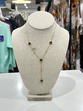 Load image into Gallery viewer, Van cleef inspired black diamanté straight necklace - chichappensboutique