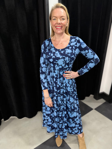 Sienna Stella Maxi Dress (Blue and Navy) - chichappensboutique