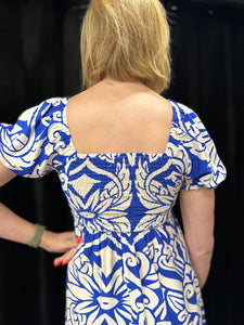 The Wendy Dress (Cobalt and white) - chichappensboutique