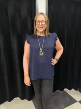 Load image into Gallery viewer, Extra Chic Frill Cap Sleeve Top (various colours) - chichappensboutique