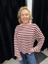 Load image into Gallery viewer, Breton Stripe Textured Top (various colours) - chichappensboutique