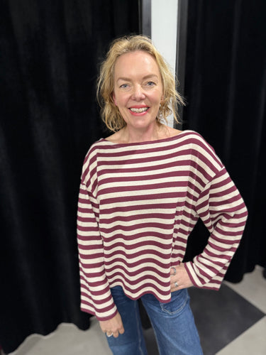 Breton Stripe Textured Top (various colours) - chichappensboutique