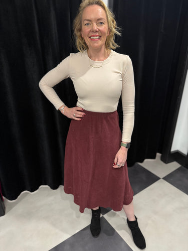 Soft Cord A-Line Skirt (various colours) - chichappensboutique