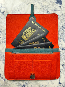 Leather Travel Document Holder (various colours) - chichappensboutique