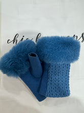 Load image into Gallery viewer, Faux Fur Edged Fingerless Gloves (various colours) - chichappensboutique