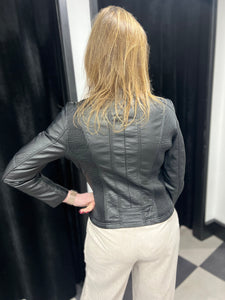 The Aniston Faux Leather Jacket (Black) - chichappensboutique