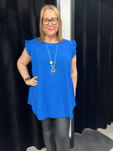 Load image into Gallery viewer, Extra Chic Longline Frill Sleeve Top (various colours) - chichappensboutique