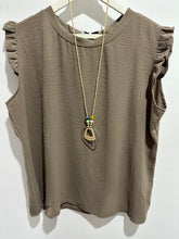 Load image into Gallery viewer, Extra Chic Frill Cap Sleeve Top (various colours)