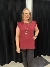 Load image into Gallery viewer, Extra Chic Frill Cap Sleeve Top (various colours) - chichappensboutique