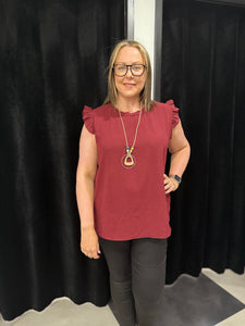 Extra Chic Frill Cap Sleeve Top (various colours) - chichappensboutique
