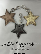 Load image into Gallery viewer, Leather Star Keyring Pendant (various colours) - chichappensboutique