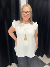 Load image into Gallery viewer, Extra Chic Frill Cap Sleeve Top (various colours) - chichappensboutique