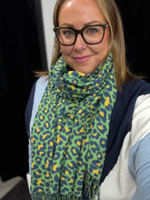Load image into Gallery viewer, Vibrant Leopard Scarf (various colours)