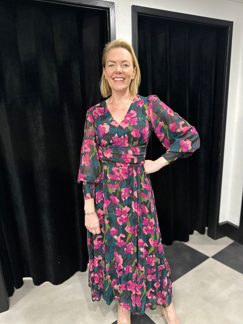 Petrol Rose Maxi Dress