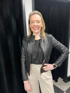 The Aniston Faux Leather Jacket (Black) - chichappensboutique