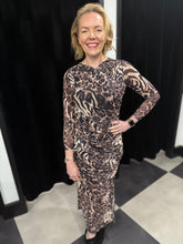Load image into Gallery viewer, Ruched Animal Print Dress