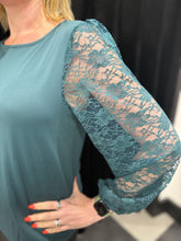 Load image into Gallery viewer, Soft Lace Sleeve Top (Bottle Green) - chichappensboutique
