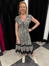 Load image into Gallery viewer, Monochrome Midi Gypsy Dress