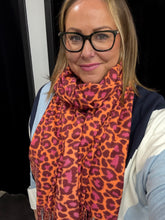 Load image into Gallery viewer, Vibrant Leopard Scarf (various colours)