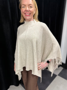 Tassel Trim Poncho (various colours) - chichappensboutique