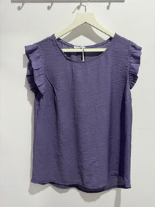Button Back Frill Top (new colours) - chichappensboutique