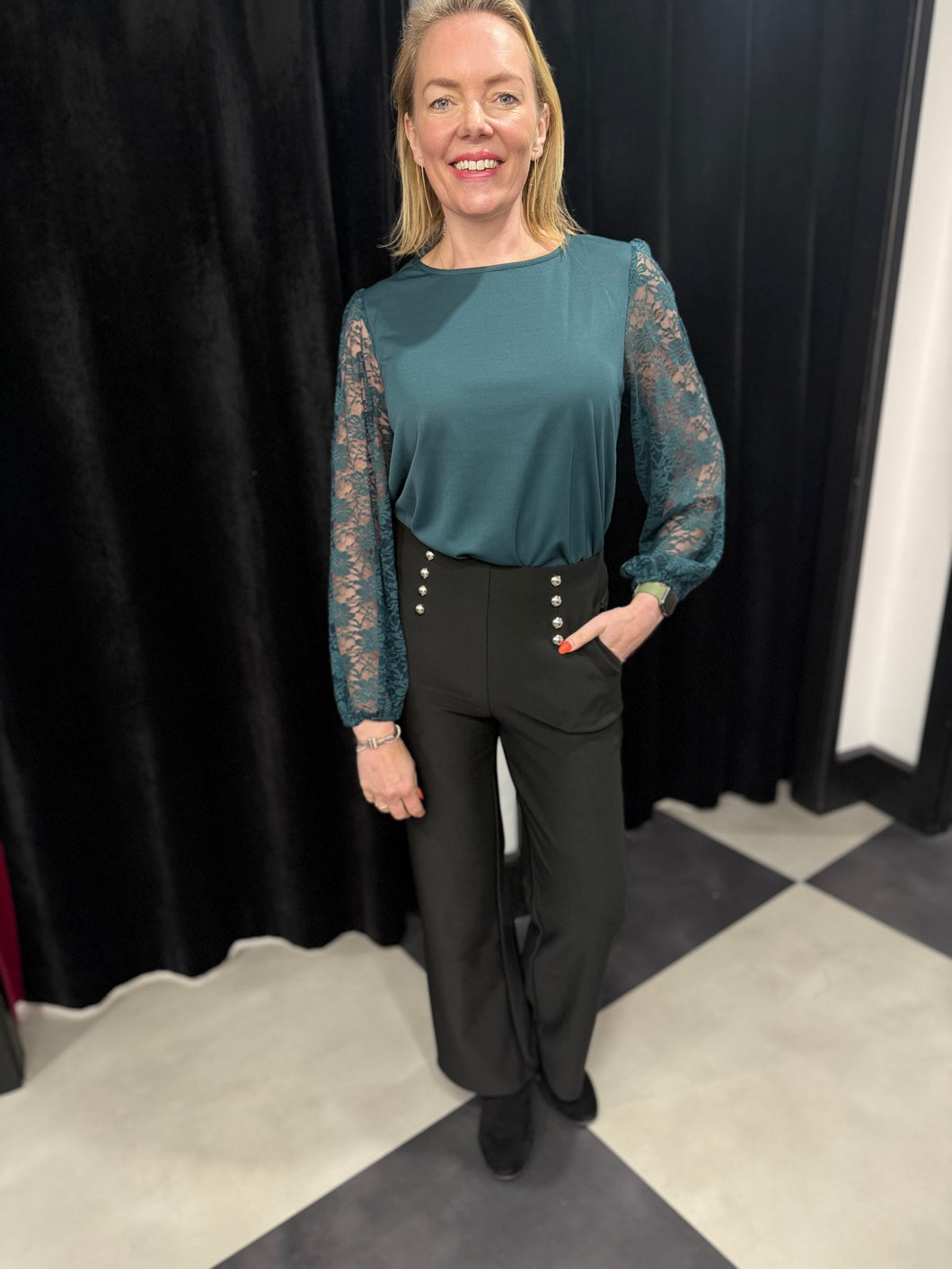 Military Style Trousers (Black) - chichappensboutique