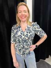 Load image into Gallery viewer, Palm Leaf Peplum Tie Front Top - chichappensboutique